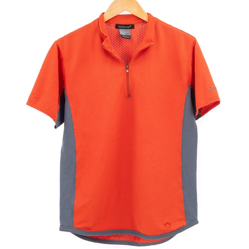 Mens Nike Sphere React MEDIUM 1/4 Zip Short Sleeve Collar Performance Shirt